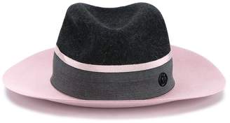 Maison Michel Charcoal Pink Two Tone Henrietta Fedora Hat