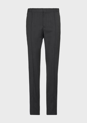 Giorgio Armani Water Repellent Serge Pants With Pleats