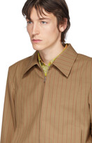 Thumbnail for your product : Dries Van Noten Brown & Red Pinstripe Zip-Up Jacket