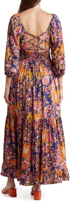 Angie Long Sleeve Floral Maxi Dress