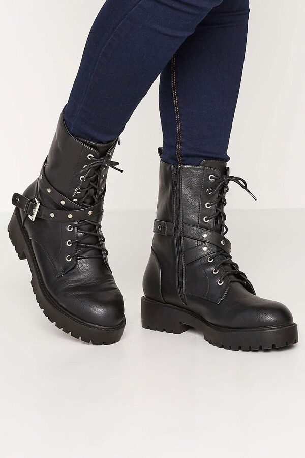 Yours Women's Wide Fit Lace Up Ankle Boots