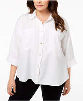 Thumbnail for your product : Eileen Fisher Plus Size Tencel® Blouse