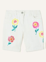 Thumbnail for your product : Monsoon Girl's Sequin Flowers Shorts, White