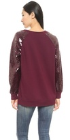 Thumbnail for your product : DKNY Raglan Sleeve Pullover with Sequin Sleeves
