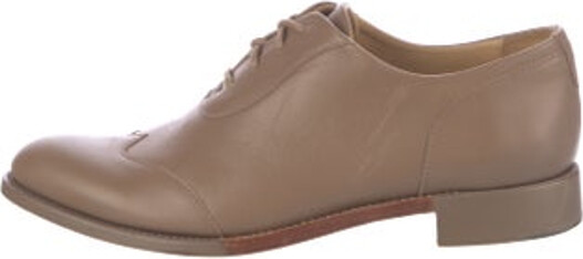 The Office of Angela Scott Leather Oxfords Neutrals Semi-Pointed Toes Lace-Up Closure at Uppers Unfortunately due to restrictions this item may not be eligible for shipping in all areas.