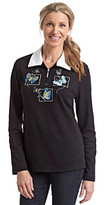 Thumbnail for your product : Breckenridge® Half Zip Embroidered Pullover Flutterflies