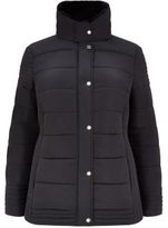 Thumbnail for your product : New Look Inspire Black Faux Fur Collar Padded Jacket