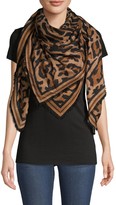 Thumbnail for your product : Givenchy Leopard-Print Cashmere & Silk Fringed Scarf