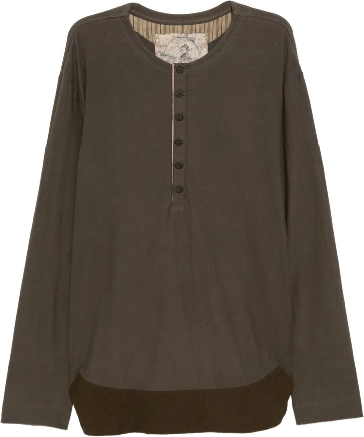 Ziggy Chen henley neck long sleeve T-shirt - www.sizeproperties.com