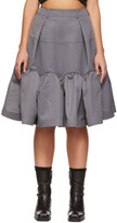 Thumbnail for your product : we11done Grey Gathered Wool Midi Skirt