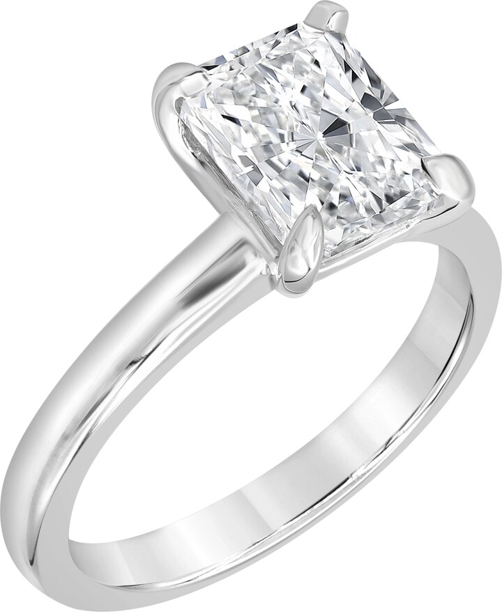 Badgley Mischka Certified Lab Grown Diamond Radiant-Cut Solitaire Engagement Ring (3 ct. t.w.) in 14k Gold