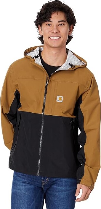 Carhartt Storm Defender Relaxed Fit Lightweight Packable Jacket Men's Clothing Brown/Black : MD (Reg), Nylon