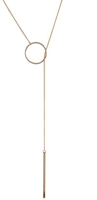 Sterling Forever Layering Circle and Bar Lariat Necklace