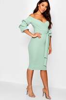 Thumbnail for your product : boohoo Off the Shoulder Sleeve Detail Midi Dress