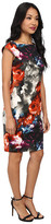 Thumbnail for your product : London Times Cap Sleeve Floral Print Ponte Sheath