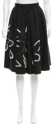 Megan Park Embroidered Knee-Length Skirt Embroidered Knee-Length Skirt