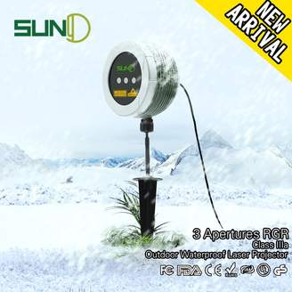 SUNY Outdoor Laser Landscaping Waterproof 3 Apertures RGR Christmas Gobos Projector Double Red Green Multiple 16 Patterns & Static Star Dots Garden OBGH161RGR-X