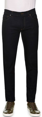 Dolce & Gabbana Five-Pocket Slim-Fit Jeans with Embroidered Pocket, Navy