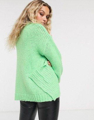 Bershka sweater & matching scarf in apple green - ShopStyle