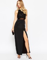 Thumbnail for your product : ASOS Column Maxi Dress With Embellished Crop Top