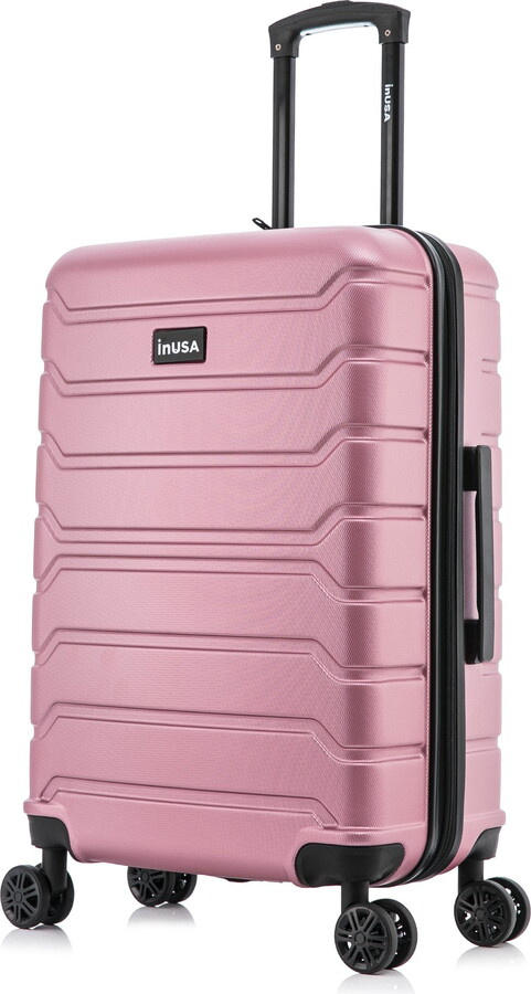 InUSA Trend 24" Hardside Lightweight Luggage with Spinner Wheels, Handle, and Trolley, Rose Gold