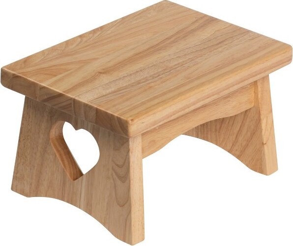 eHemco eHemcoRectangularSolidHardwoodStepStoolforAdultsandKids,7.5InchesHeight/Natural