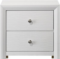 Contemporary Modern Look 2-Drawer Nightstand End Table Two Storage Drawers Round Knobs Bedroom Living Room Wooden Furniture