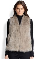 Thumbnail for your product : Yves Salomon Side Tie Leather & Fox Fur Vest