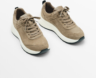 Massimo Dutti Soft Split Suede Trainers - ShopStyle Sneakers
