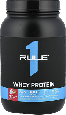 Rule One Proteins, Whey Protein, Strawberries & Creme, 1.99 lb (905 g)