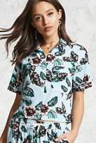Thumbnail for your product : Forever 21 Tropical Cropped Pajama Shirt