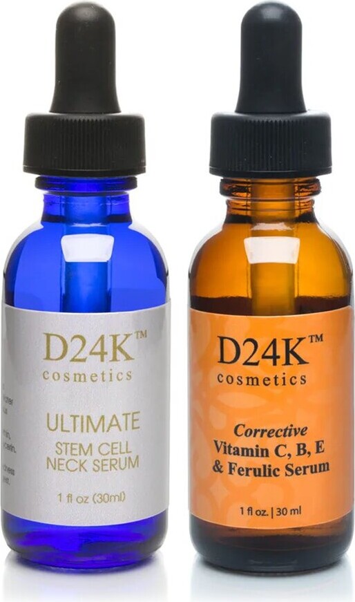 D24k Ultimate Stem Cell Neck Serum & Corrective Vitamin C,B,E & Ferulic