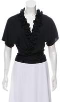 Thumbnail for your product : Lafayette 148 Rosette-Accented Short Sleeve Cardigan