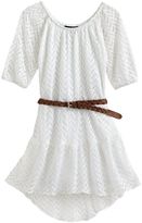 Thumbnail for your product : My Michelle lace hi-low peasant dress - girls 7-16