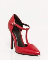 Thumbnail for your product : Le Château Leather-Like Pointy T-strap Pump