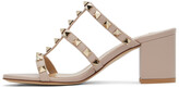 Thumbnail for your product : Valentino Garavani Taupe Rockstud Heeled Sandals