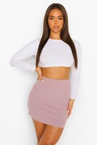 Thumbnail for your product : boohoo Lettuce Hem Rib Mini Skirt