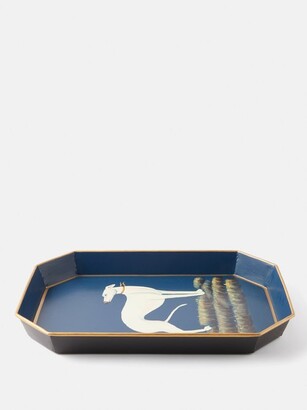 LES OTTOMANS Greyhound Hand-painted Metal Tray