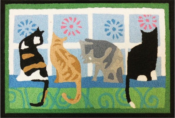 Jellybean KittiesInTheWindowPolyesterAccentRug-Multicolored-30in.x20in.