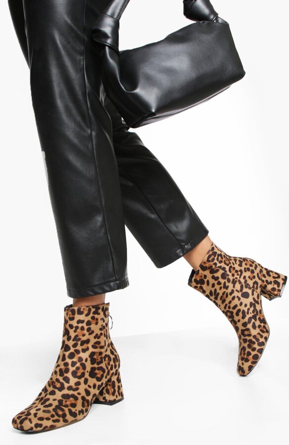 leopard booties wide width