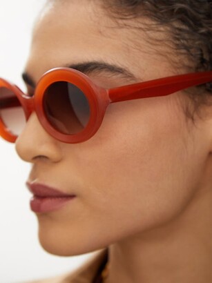 Lapima Madalena Oval Acetate Sunglasses - Natural Red