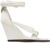 Thumbnail for your product : Rick Owens Knotted Calf Hair Wedge Sandals