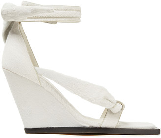 Rick Owens Knotted Calf Hair Wedge Sandals
