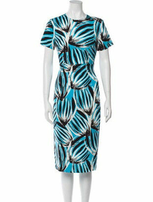 Diane von Furstenberg Printed Midi Length Dress w/ Tags Blue