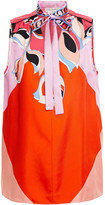 Thumbnail for your product : Emilio Pucci Pussy-bow Printed Silk-twill Blouse