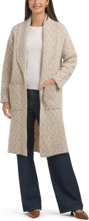 TJMAXX Open Cardigan Jaquard Pocket, Polyester/Acrylic/Wool