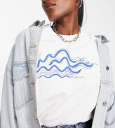 Thumbnail for your product : People Tree cotton relaxed t-shirt with wave print