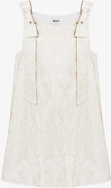 Ro&Zo Womens Gold Heidi Jacquard Woven Mini Dress 12