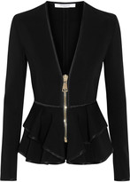 Thumbnail for your product : Givenchy Ruffled peplum jacket in black stretch-scuba jersey