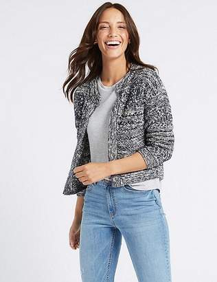 Marks and Spencer Cotton Rich Textured Trophy Cardigan
